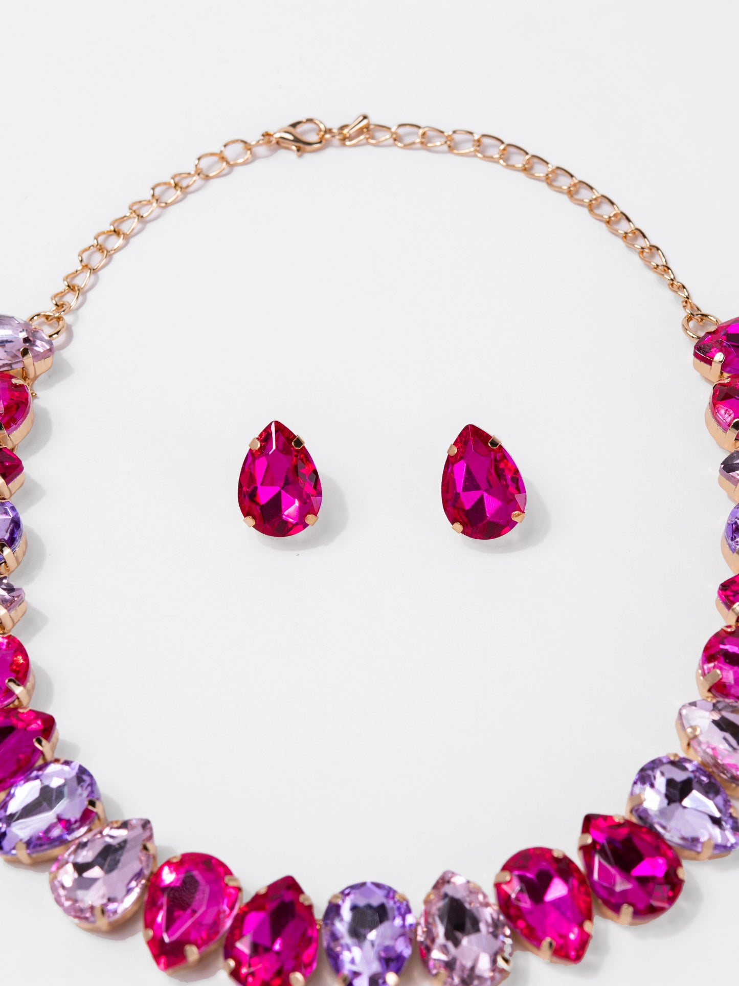 Victoria Rhinestone Statement Necklace Set