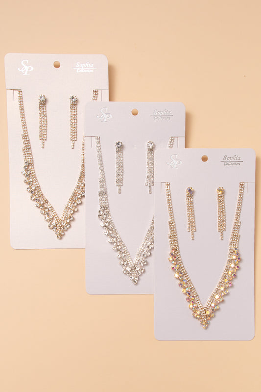 Kiara Bridal Crystal Necklace and Earring Set