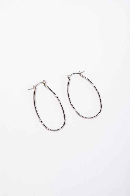Gloria Metal Oval Hoop Earrings