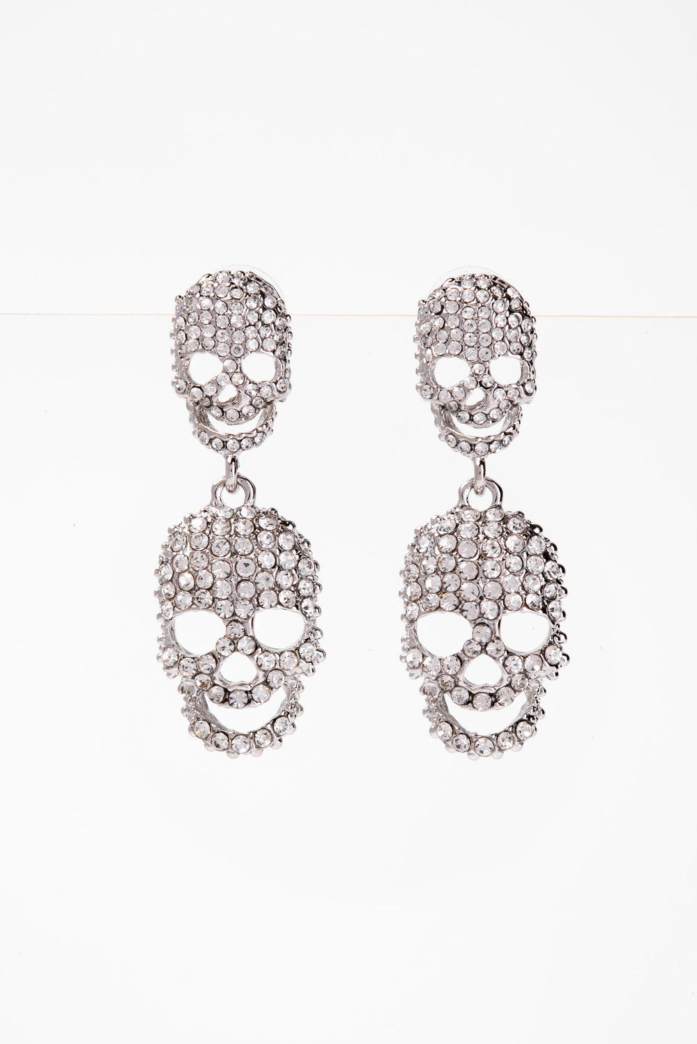 Sienna Rhinestone Skull Dangle Earrings