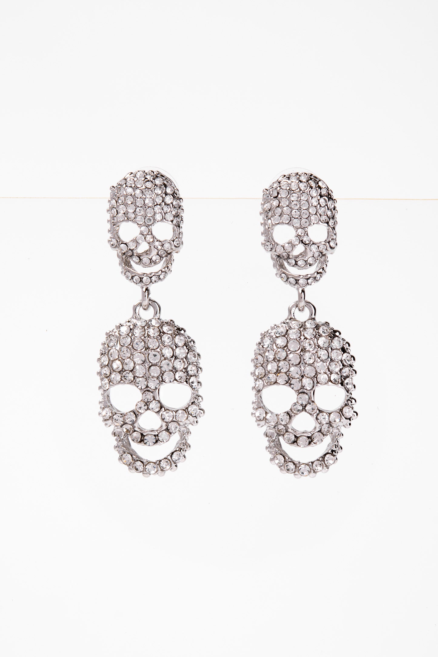 Sienna Rhinestone Skull Dangle Earrings