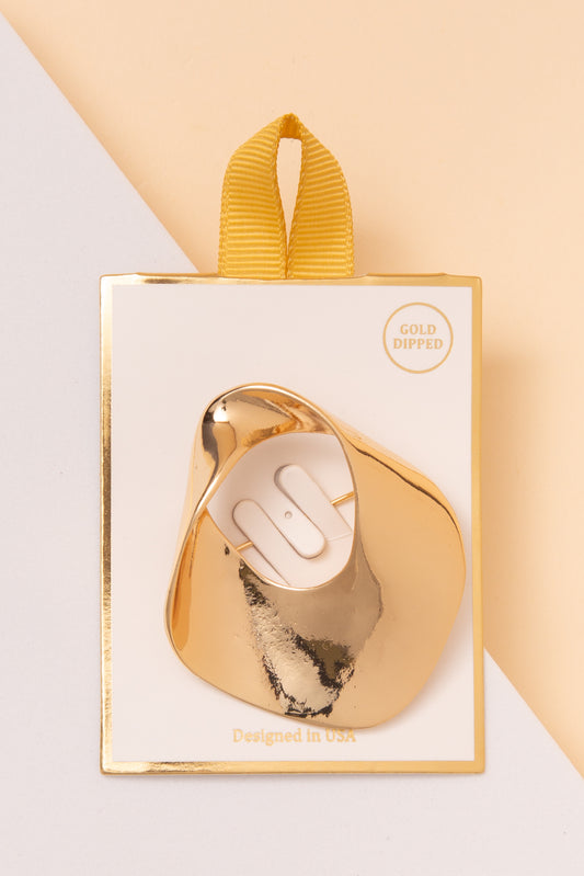 Morgan Gold Dipped Polished Conch Shell Shape Brooch Pin | Gold