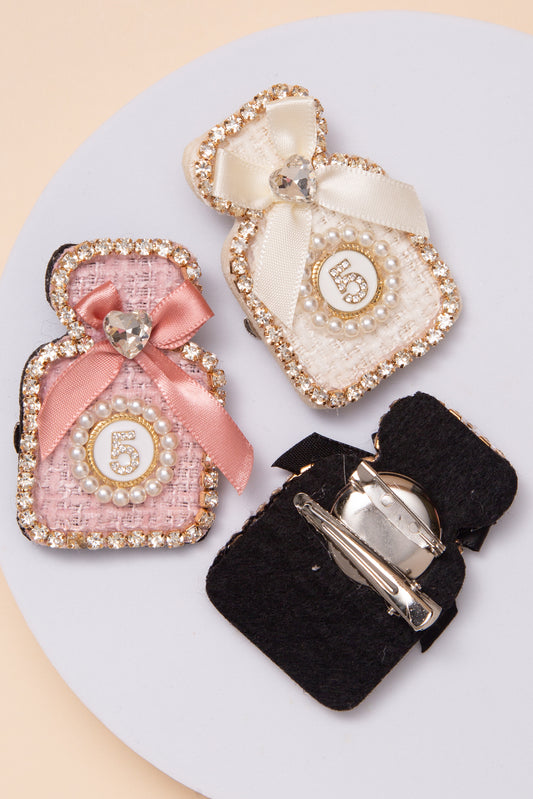 Jenna Fabric Perfume Bottle Brooch Pin