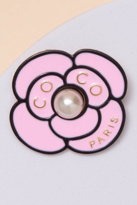 Katherine Casting Pearl Flower Brooch | Pink