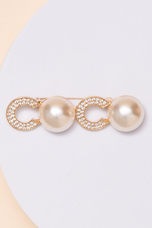 Annie Casting Pearl Flower Brooch | Gold