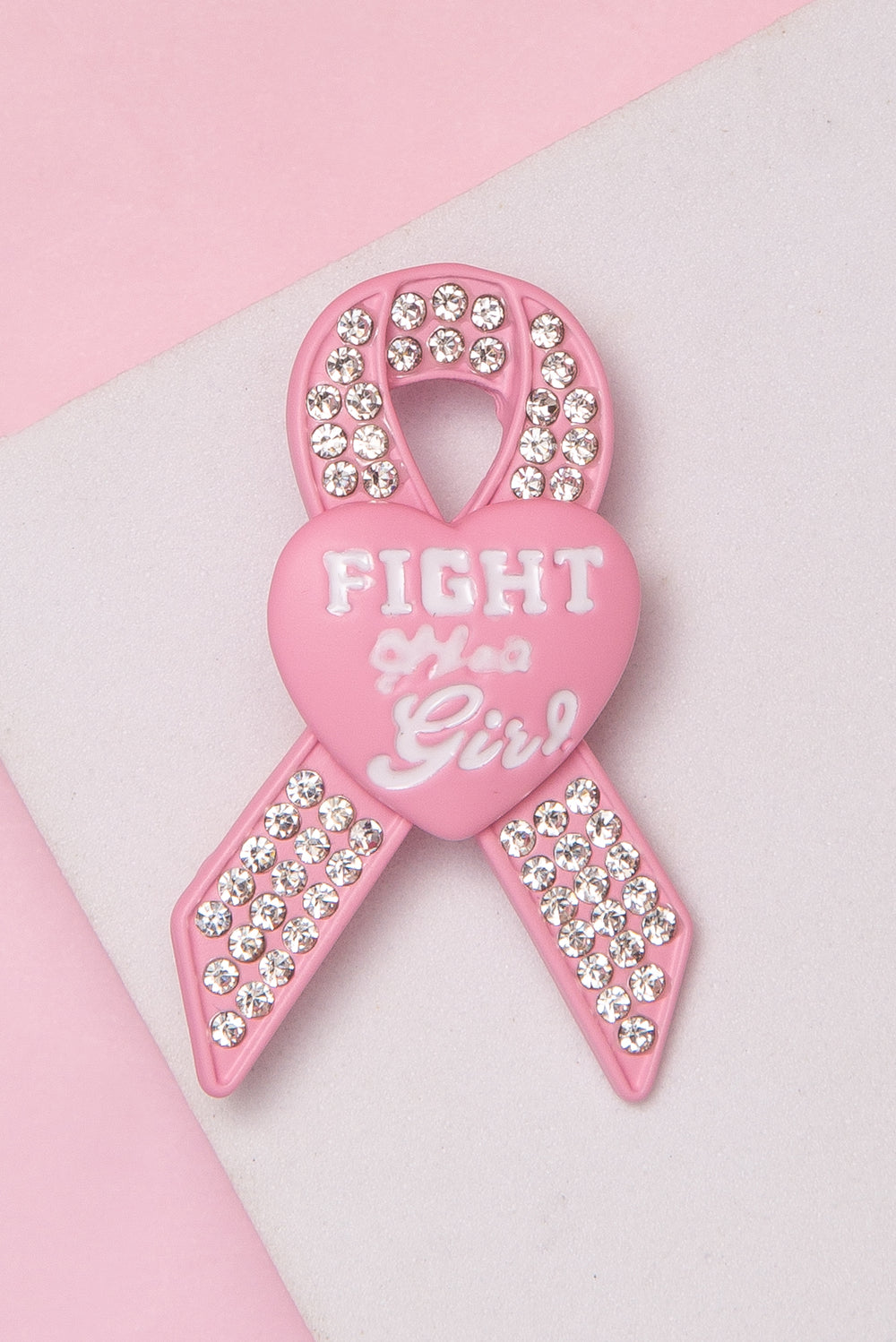 Naomi Rhinestone Pavé Breast Cancer Awareness Pink Ribbon
