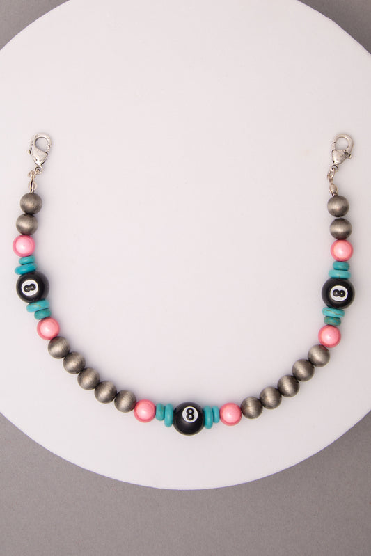 Eleanora 8 Ball Multi Color Theme Charm Trucker Hat Chain