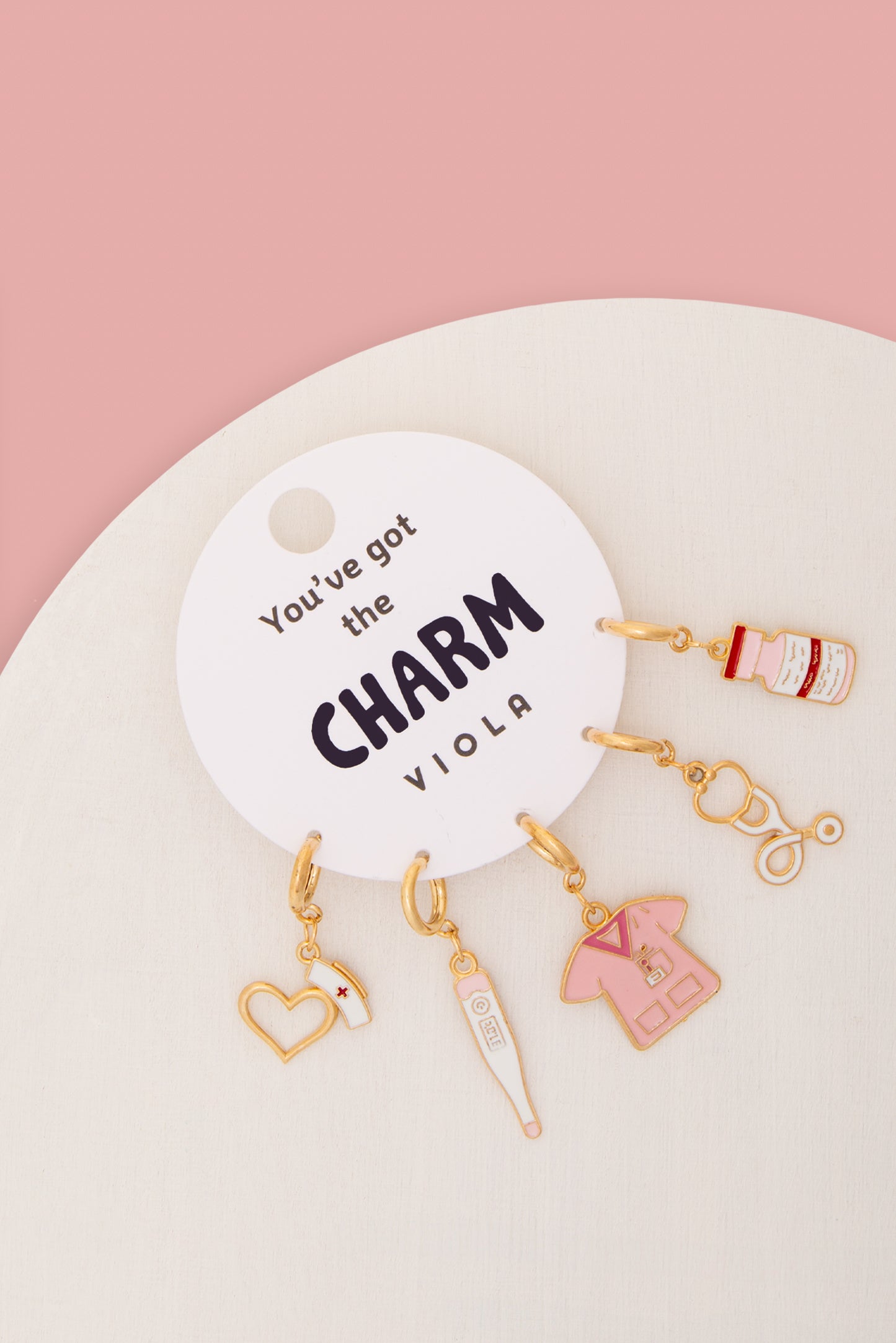 Heidi 5 Pc Enamel Nurse Charm Set
