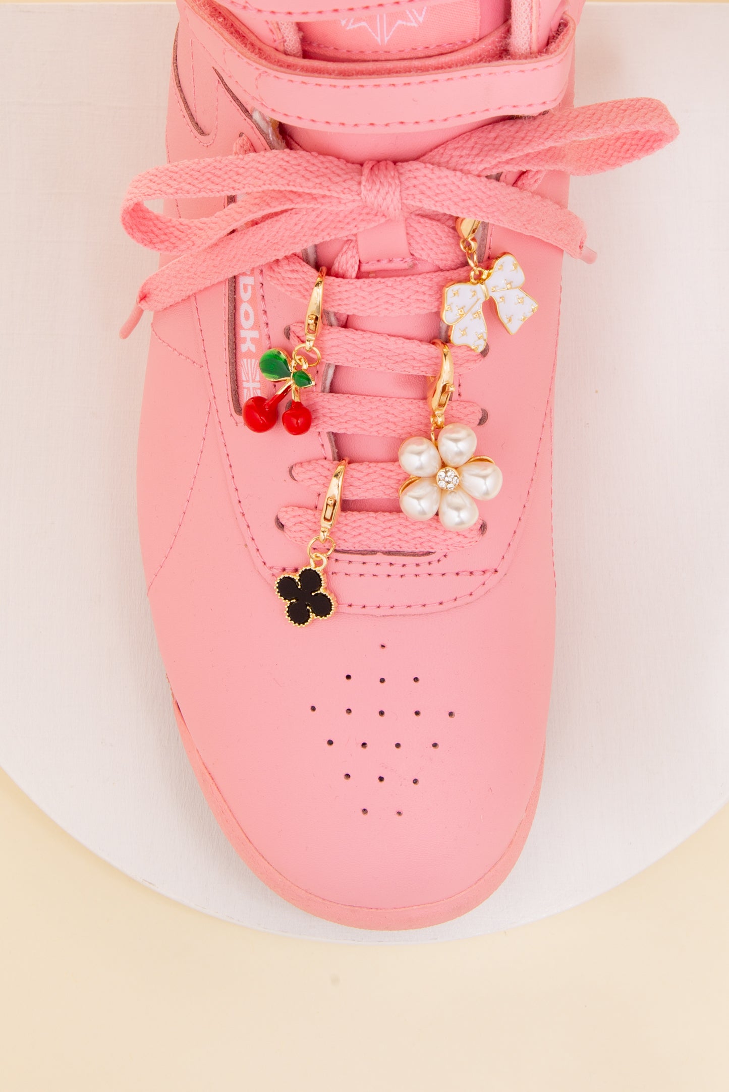 Elaine Cherry Theme Shoe Charm Set with Rhinestone