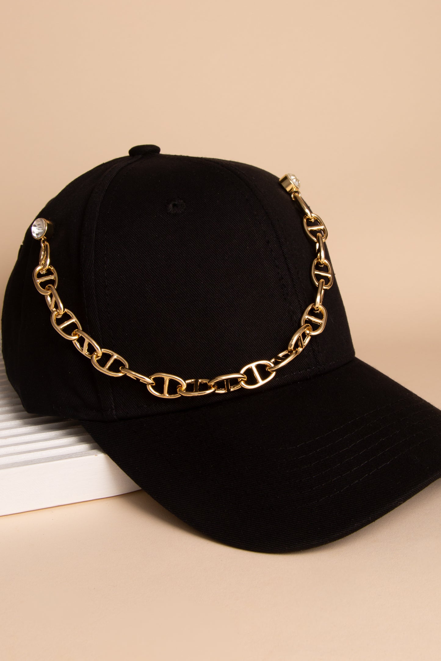 Rachel Crystal Embellished Cap Chain and Pin