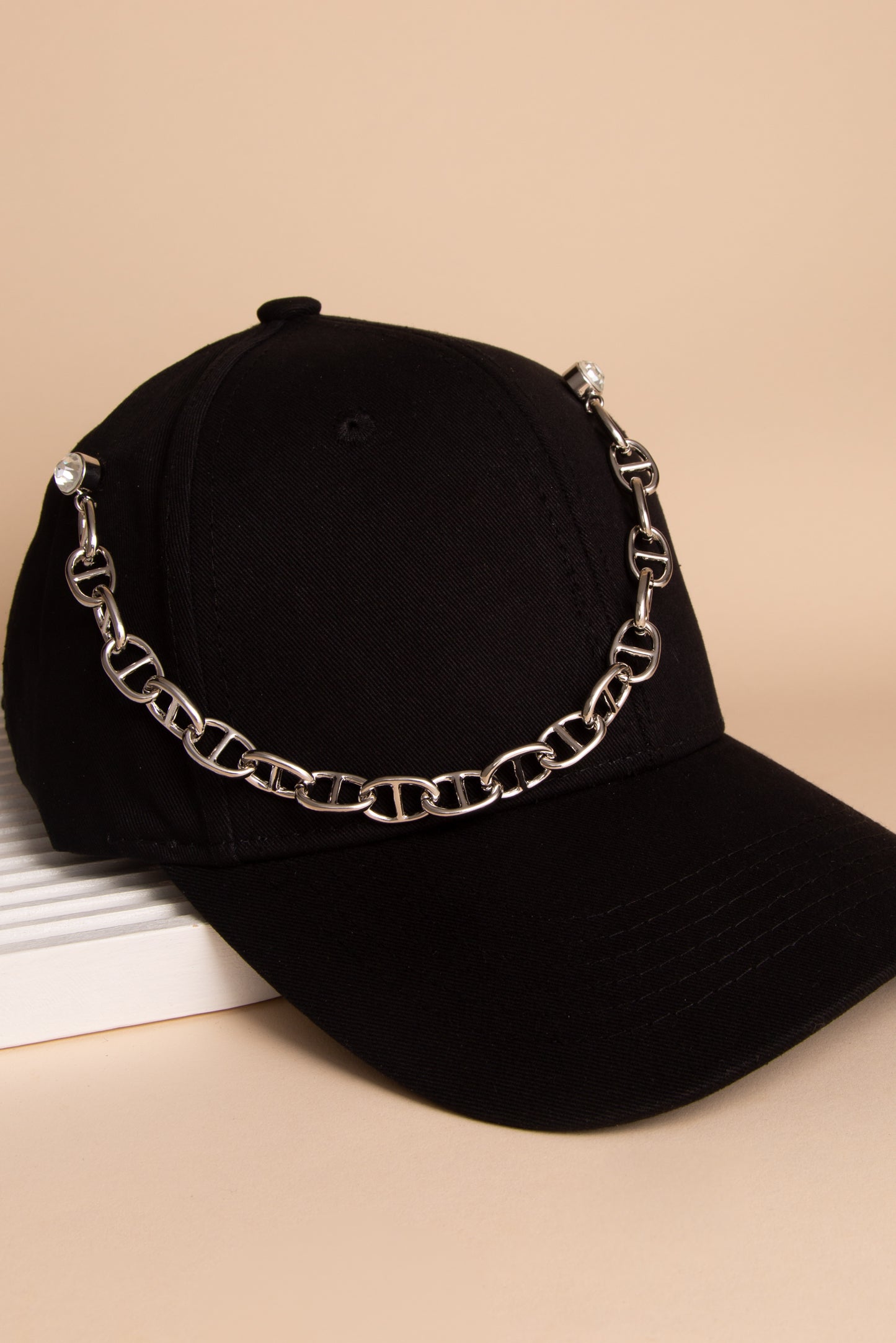 Rachel Crystal Embellished Cap Chain and Pin