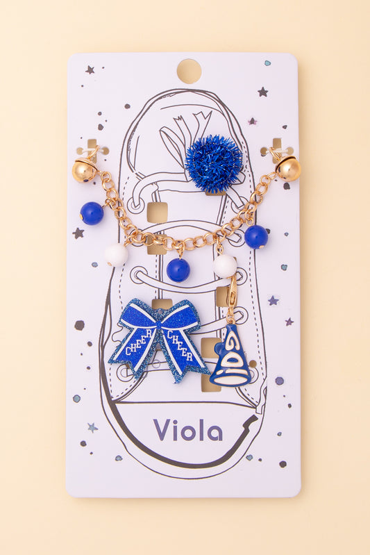 Juliette Game Day Shoe Chain with Assorted Charms | Blue White