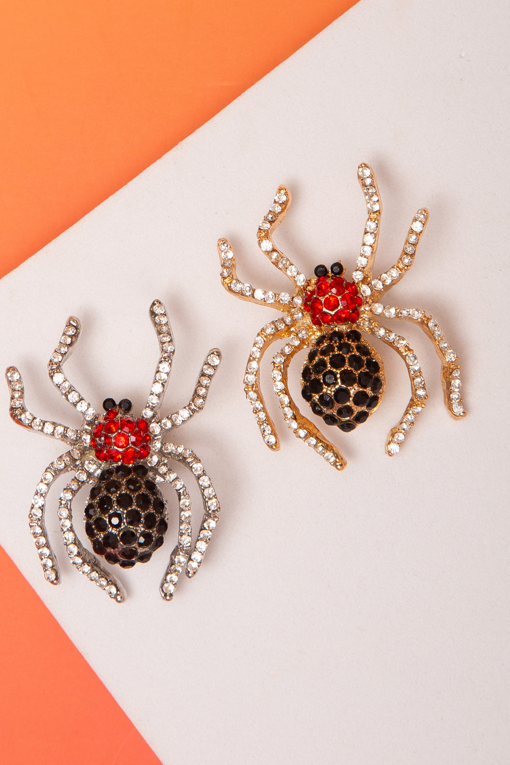 Angela Rhinestone Spider Brooch Pin