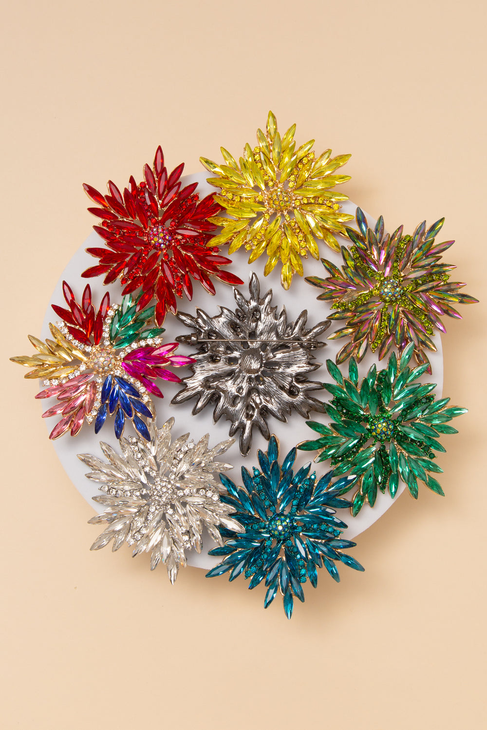 Victoria Stone Flower Shape Brooch Pin