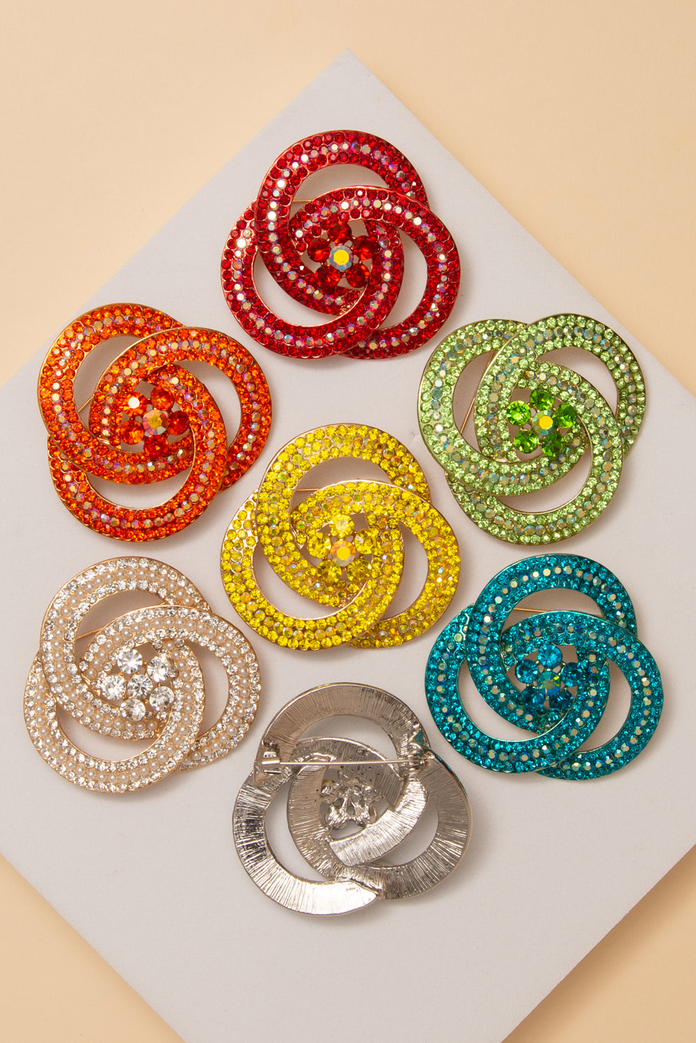 Hazel Abstract Rhinestone Brooch
