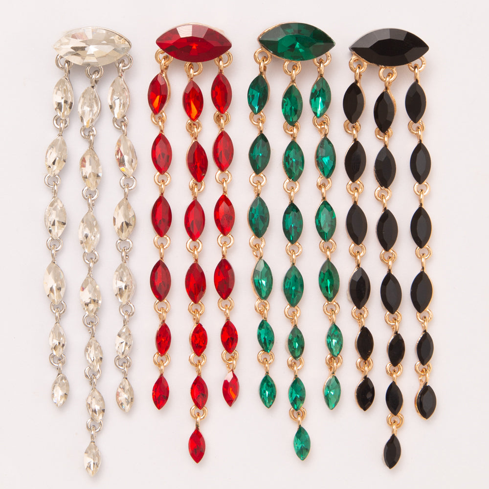 Mariah Cascading Marquise-Cut Crystal Tassel Brooch Pin