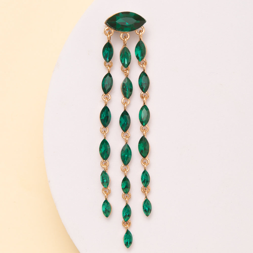 Mariah Cascading Marquise-Cut Crystal Tassel Brooch Pin