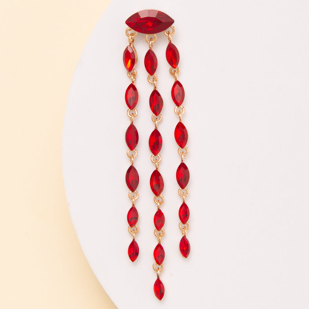 Mariah Cascading Marquise-Cut Crystal Tassel Brooch Pin