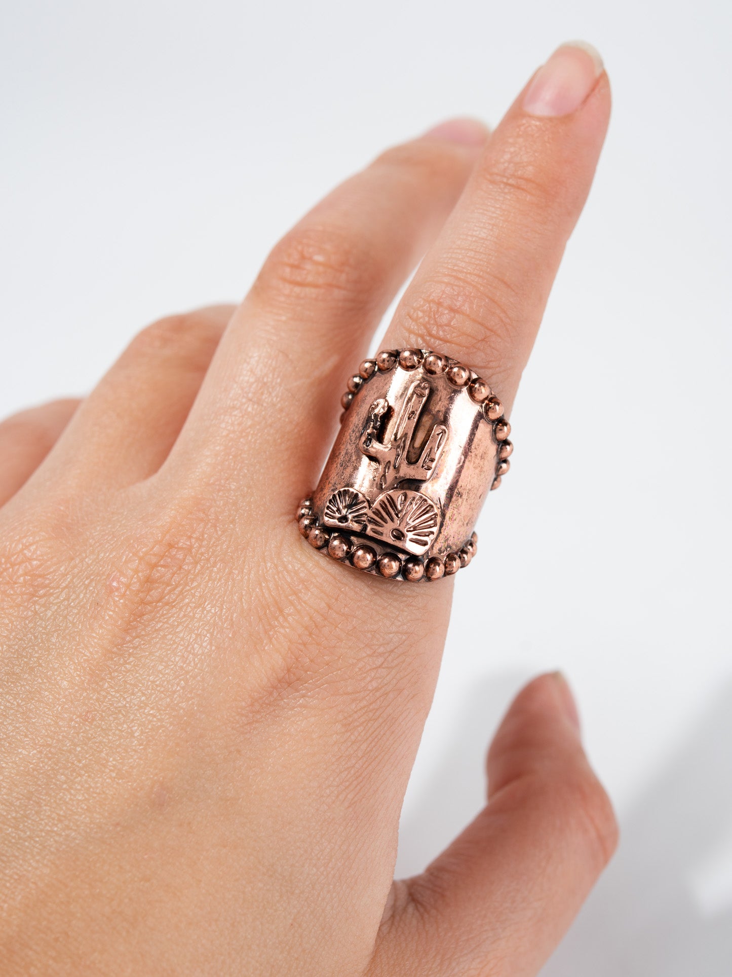 Anika Western Cactus Cuff Ring