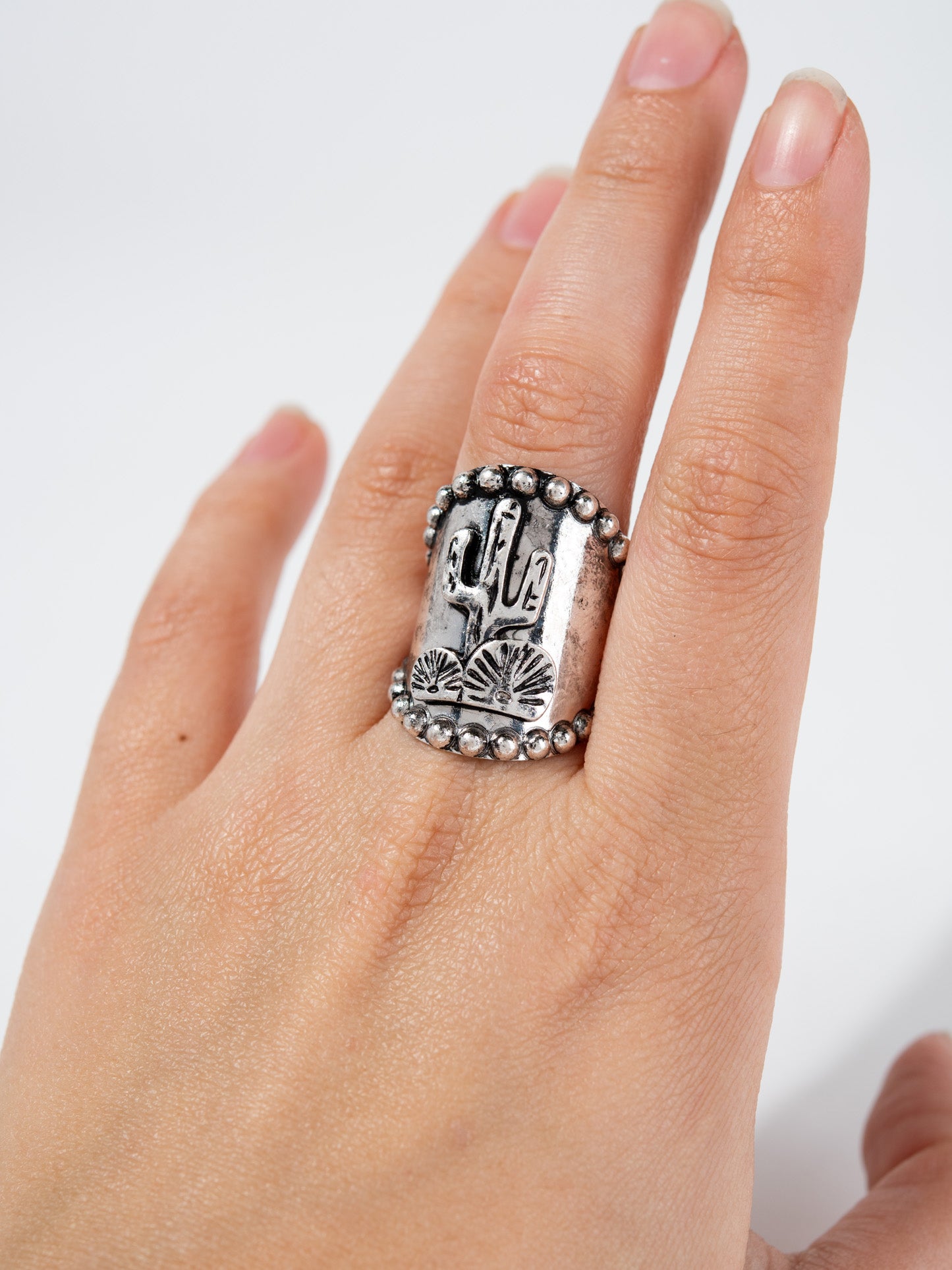 Anika Western Cactus Cuff Ring