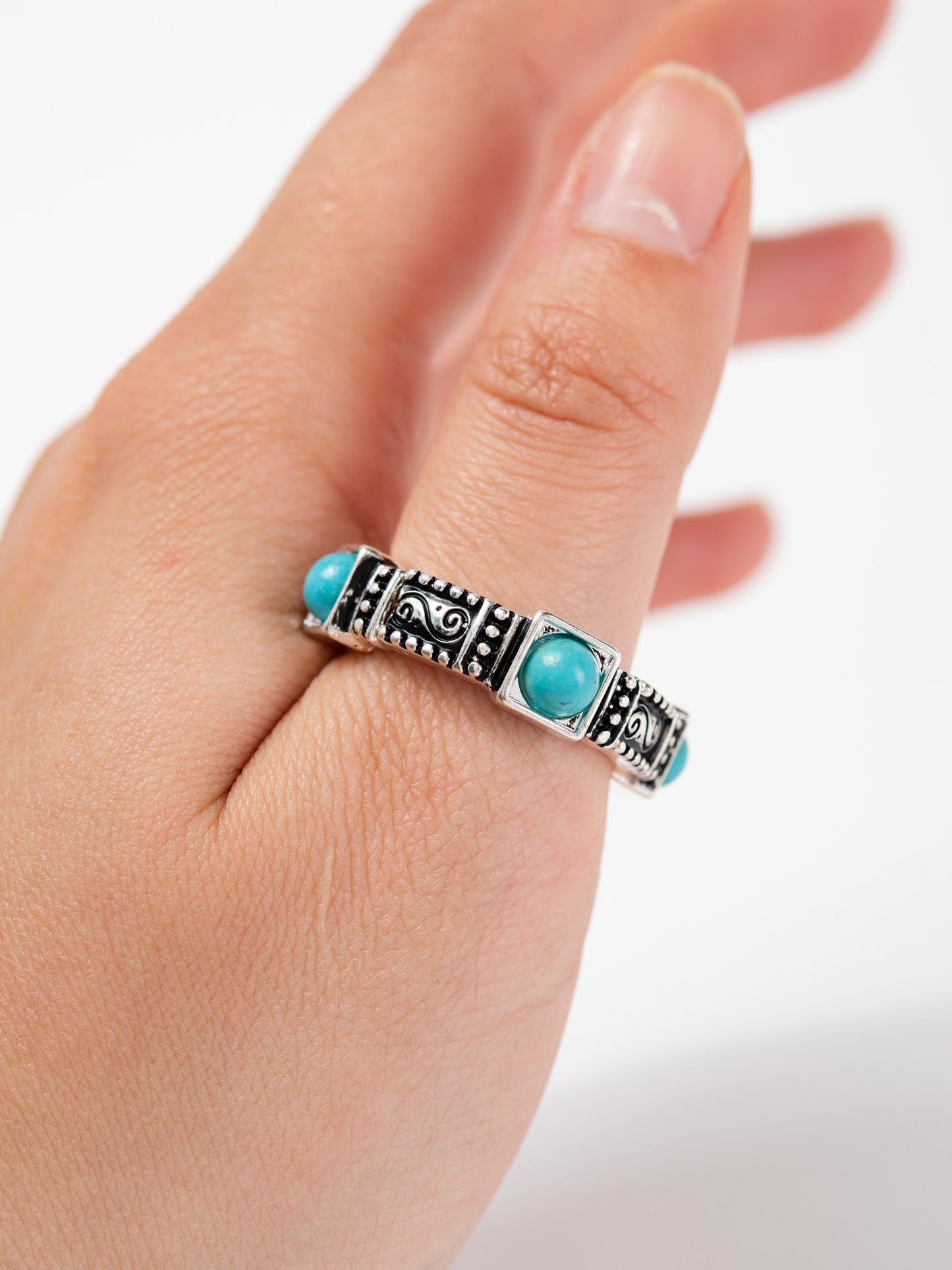 Maggie Western 4-Stone Turquoise Stretch Ring