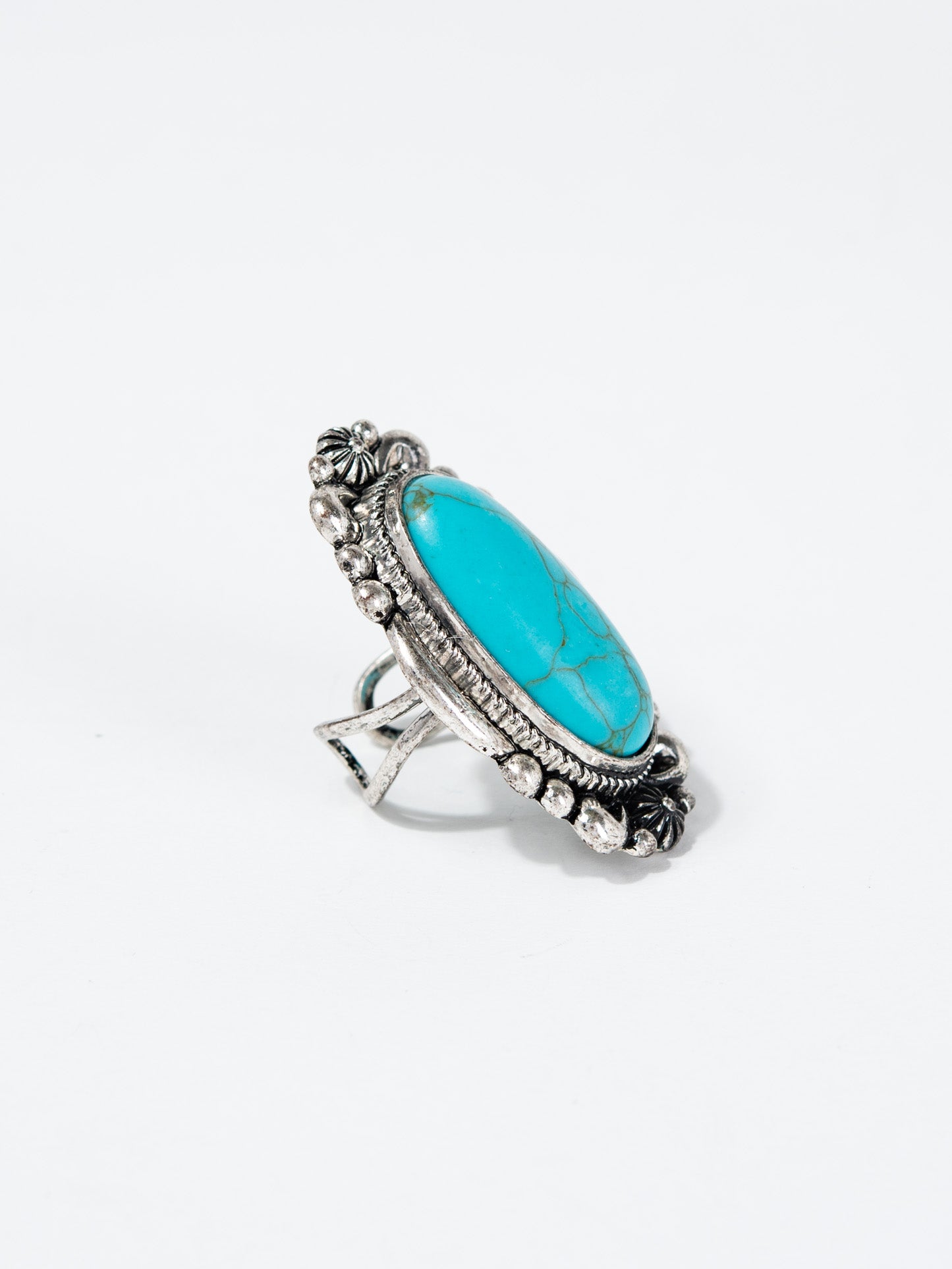 Linda Western Turquoise Stone Cuff Ring