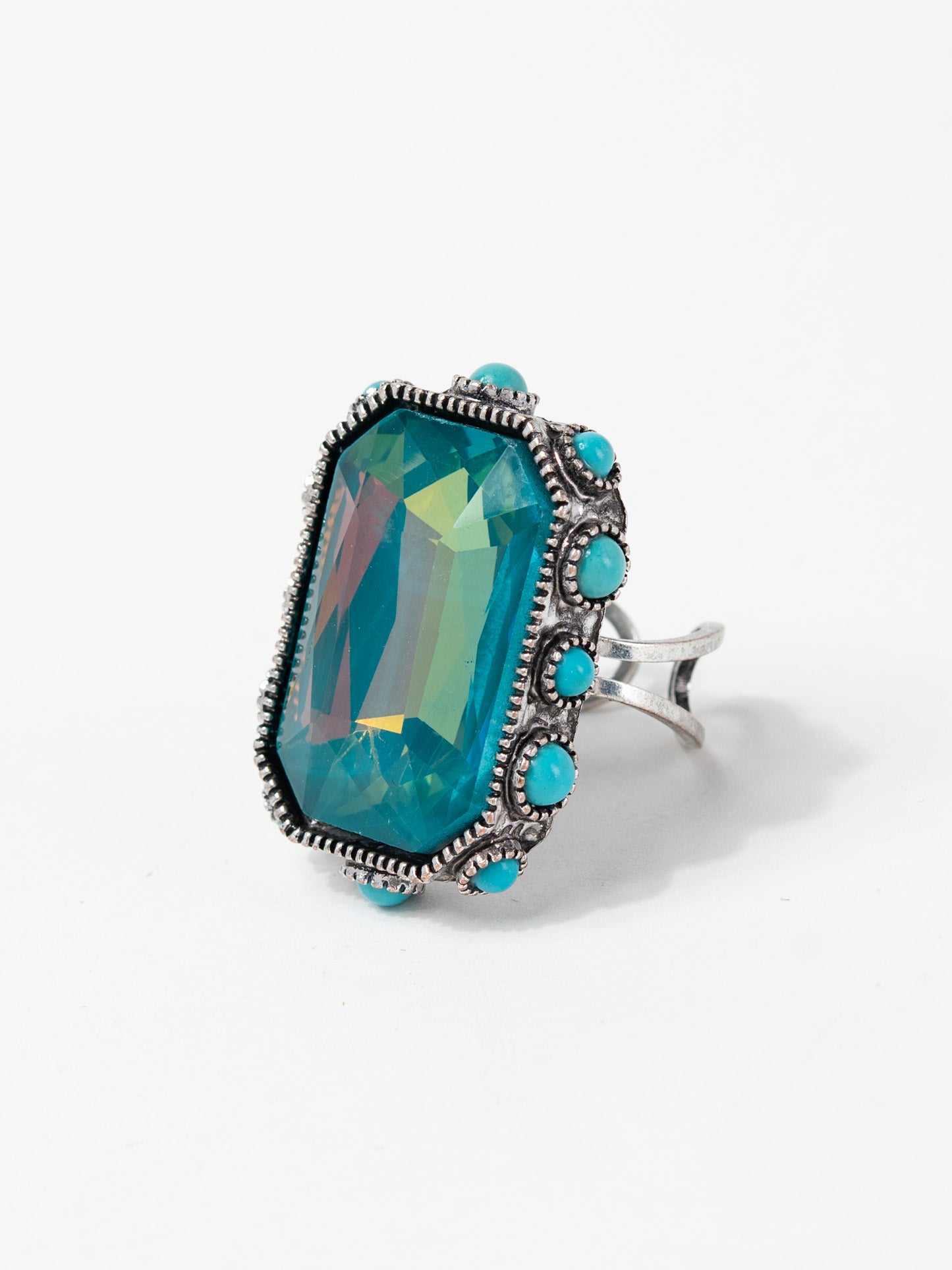 Gabrielle Western Octagon Cut Crystal Stretch Ring