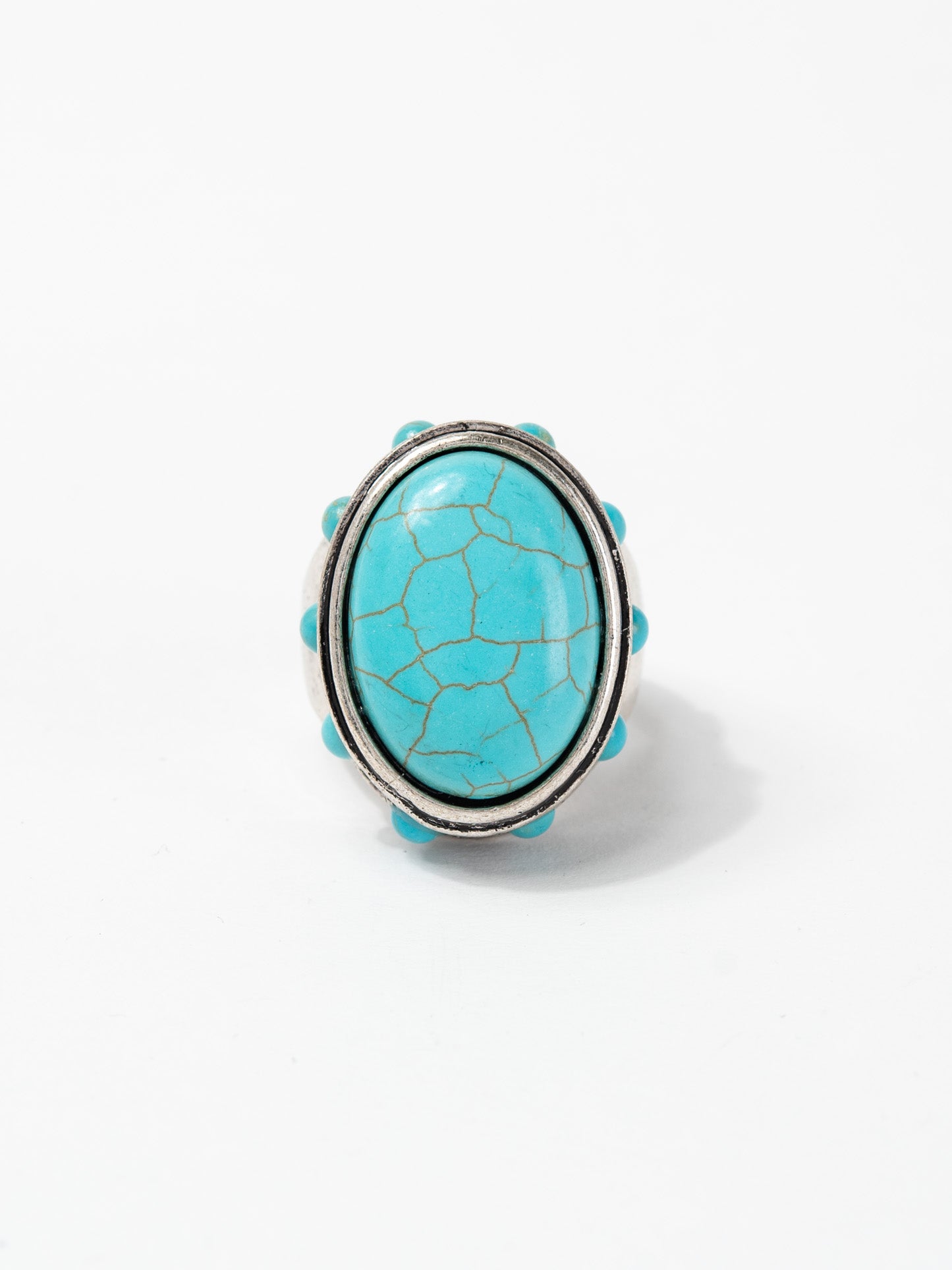 Elinda Western Oval Concho Turquoise Cuff Ring
