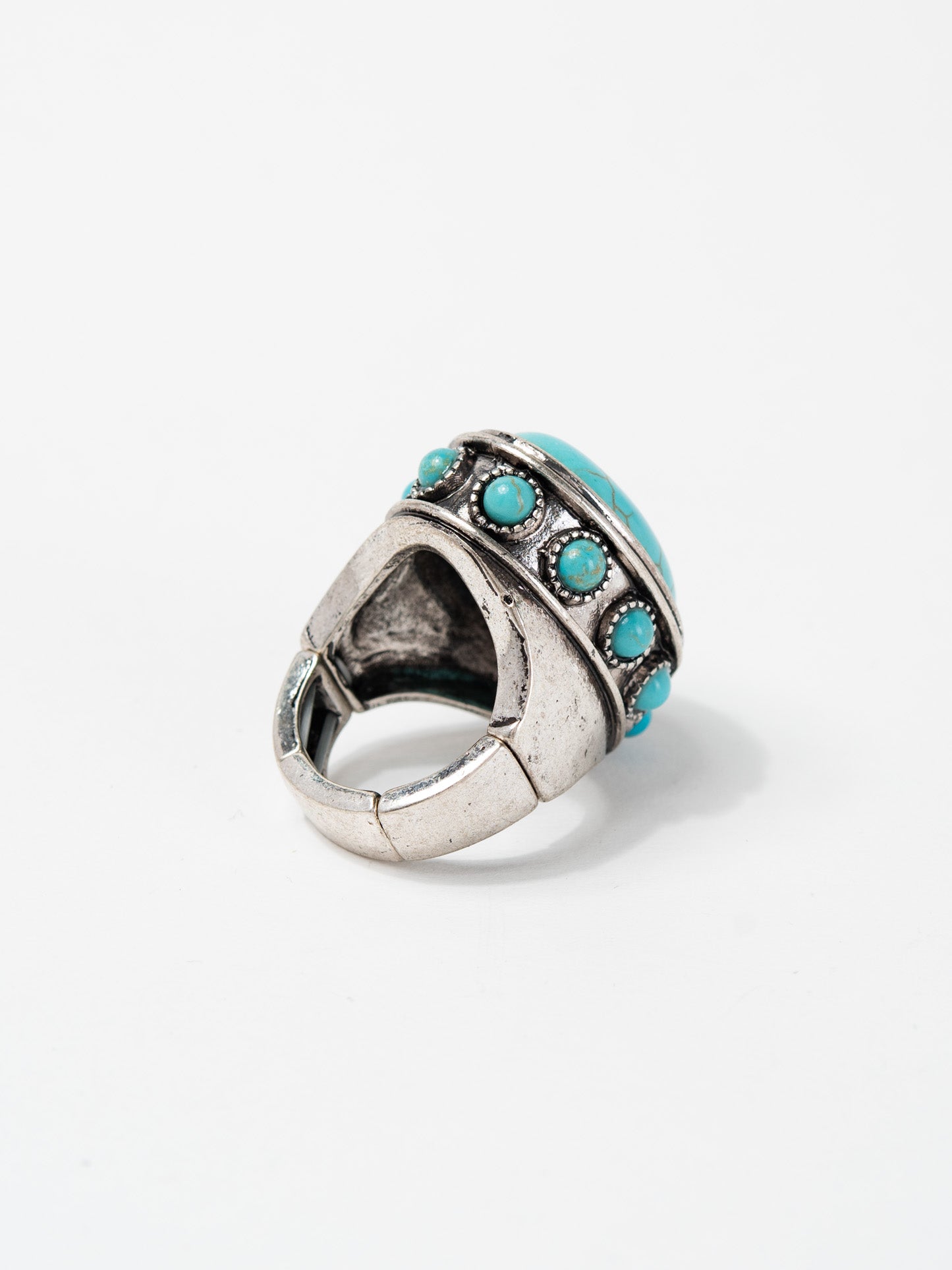Elinda Western Oval Concho Turquoise Cuff Ring