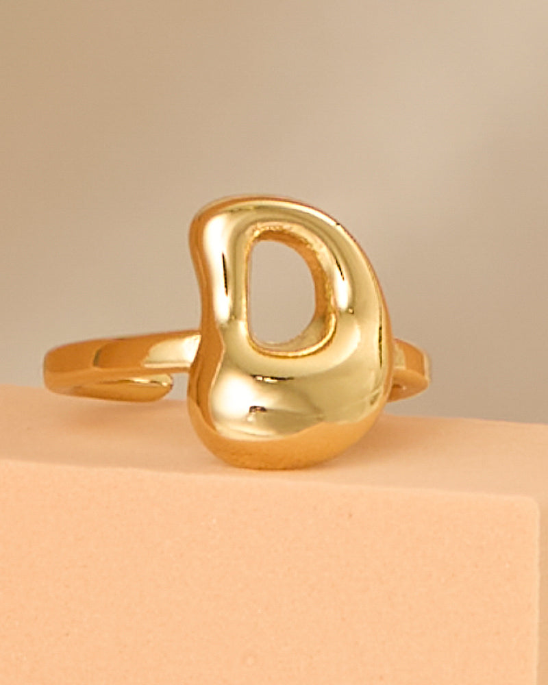 Autumn 18k Gold Plated Bubble Letter Ring