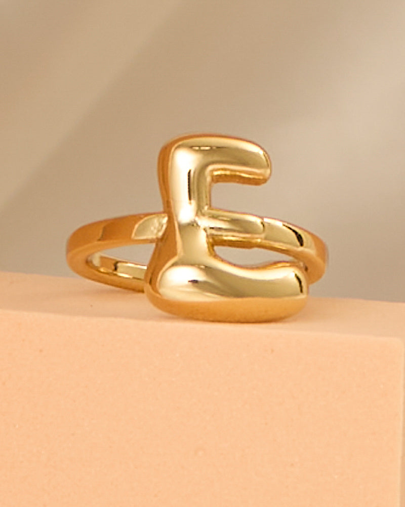 Autumn 18k Gold Plated Bubble Letter Ring