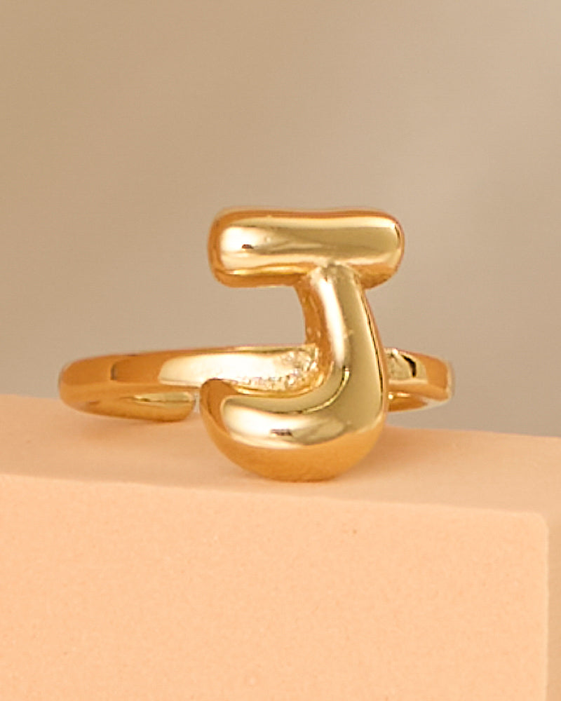Autumn 18k Gold Plated Bubble Letter Ring