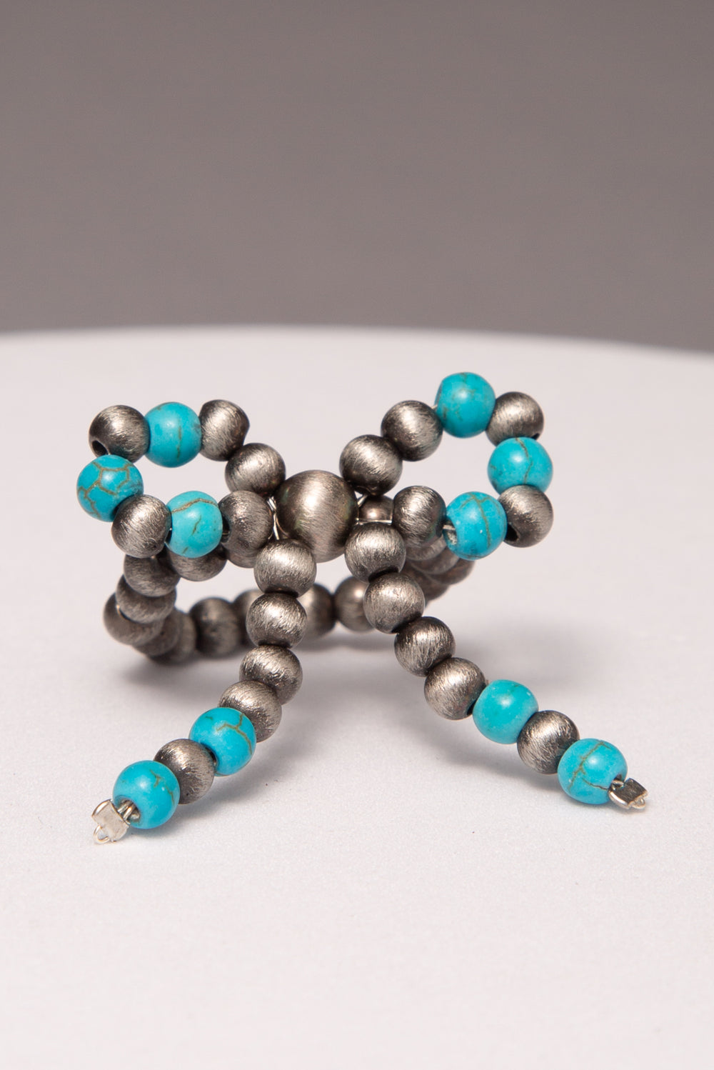 Alexia Western Colored Stone Beaded Bow Stretch Ring