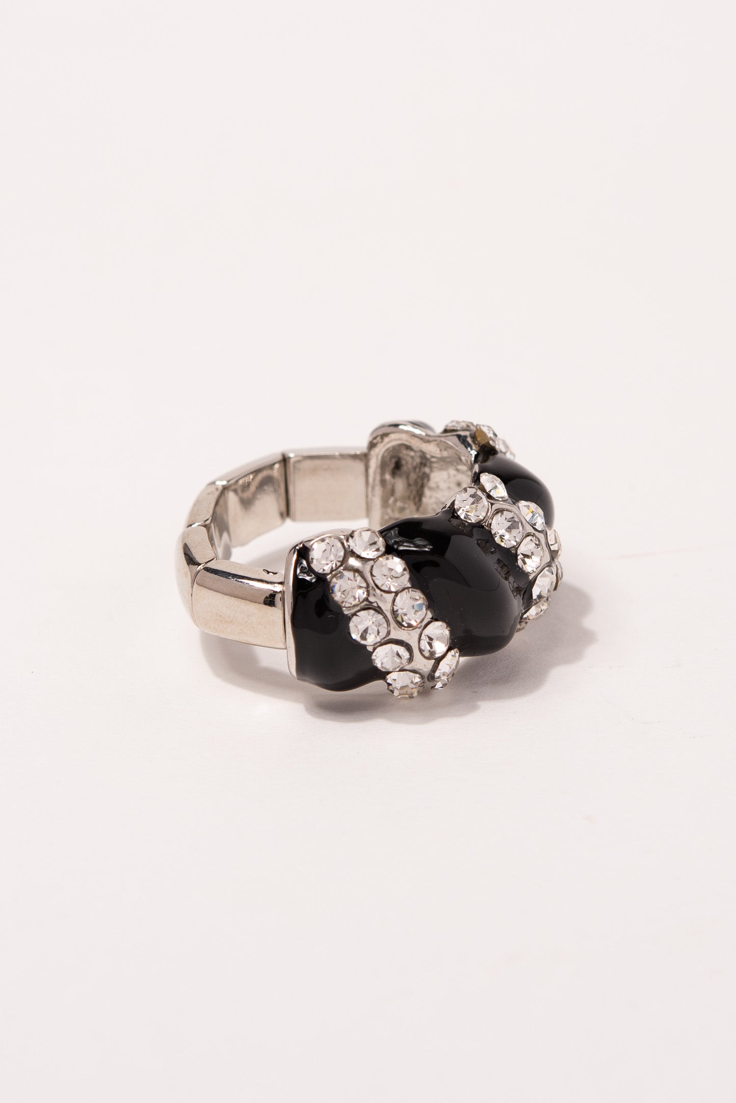 Leah Crystal Enamel Twist Band Stretch Ring