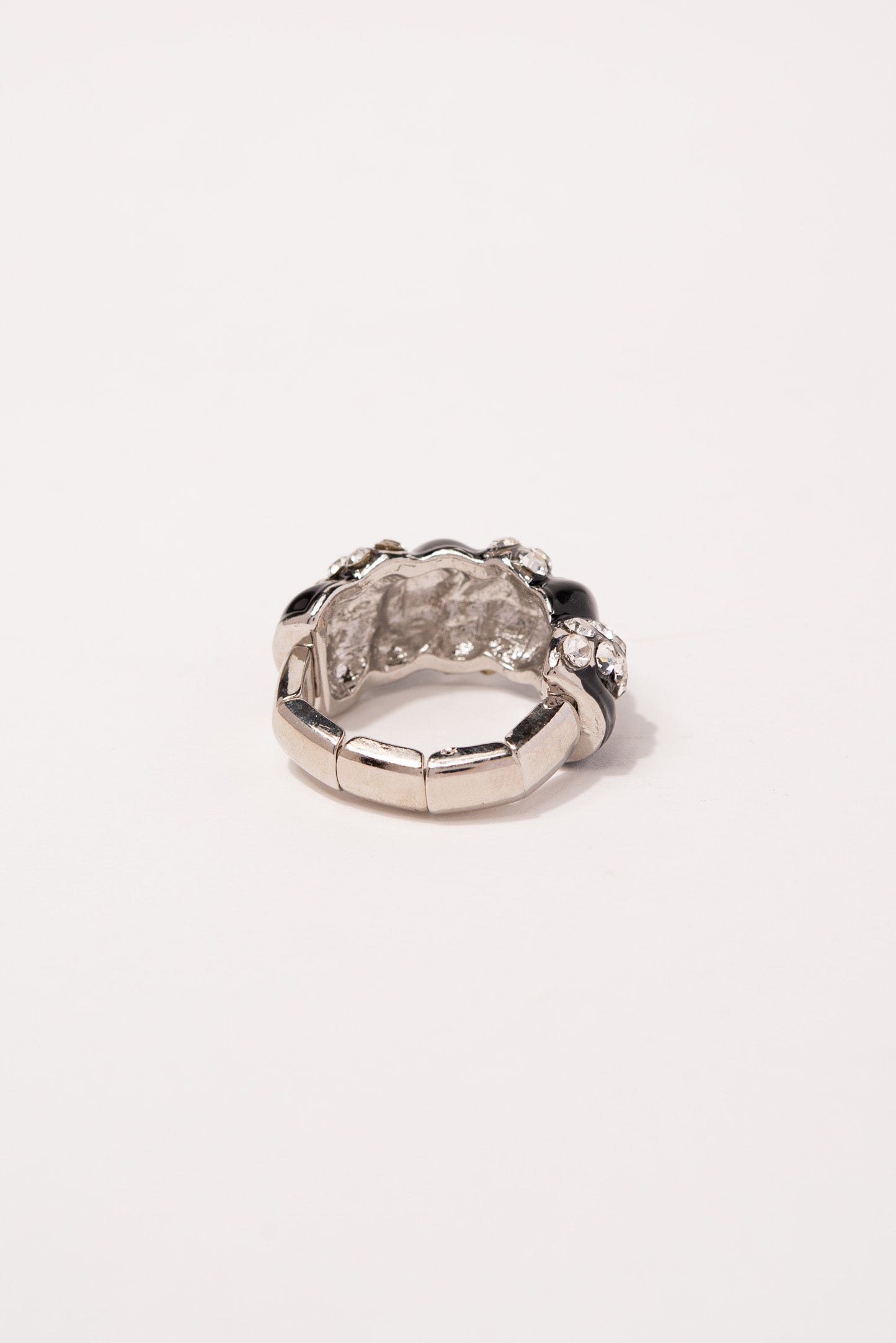 Leah Crystal Enamel Twist Band Stretch Ring