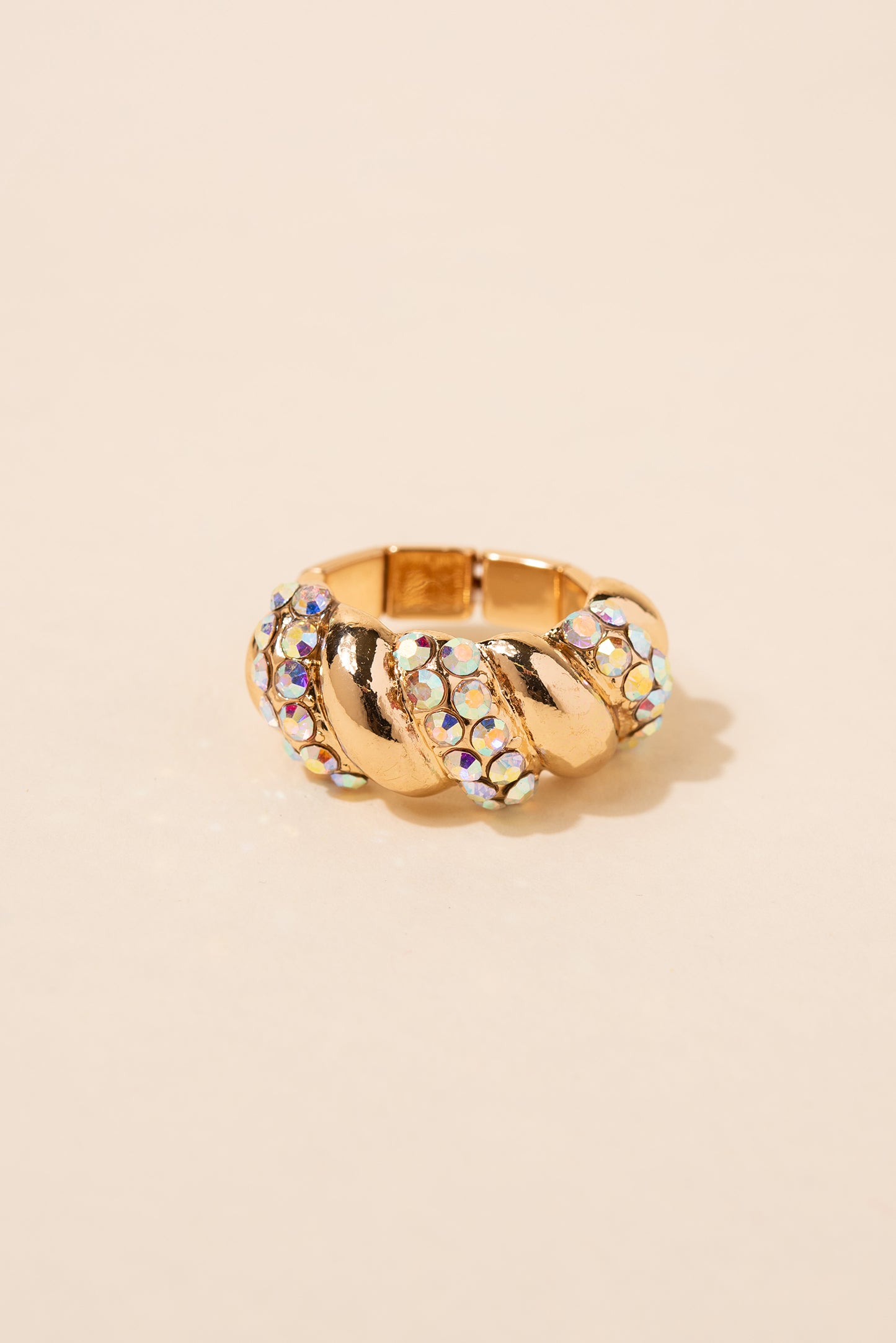 Rhea Pave Twisted Band Stretch Ring