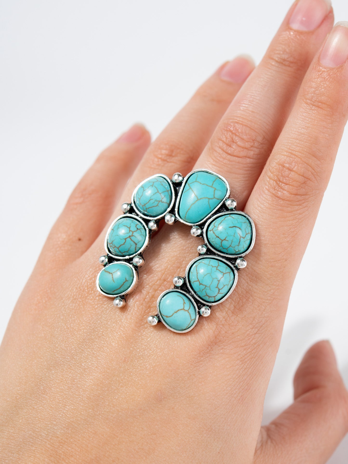 Griselda Western Design Stone Cuff Ring