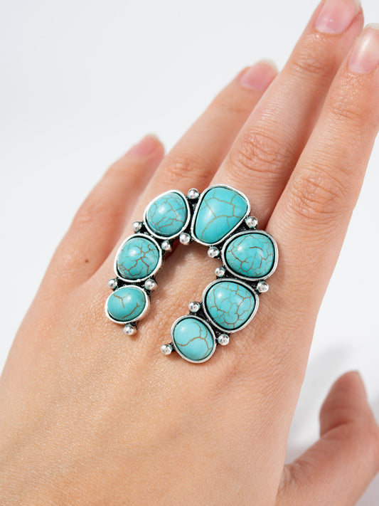Griselda Western Design Stone Cuff Ring