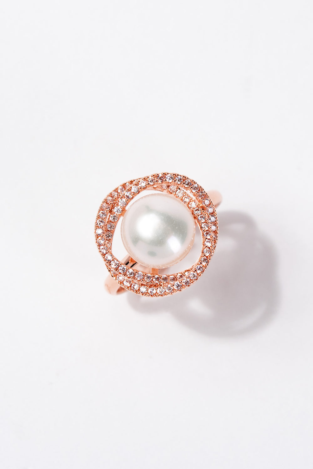 Georgia Solitaire Pearl Adjustable Ring