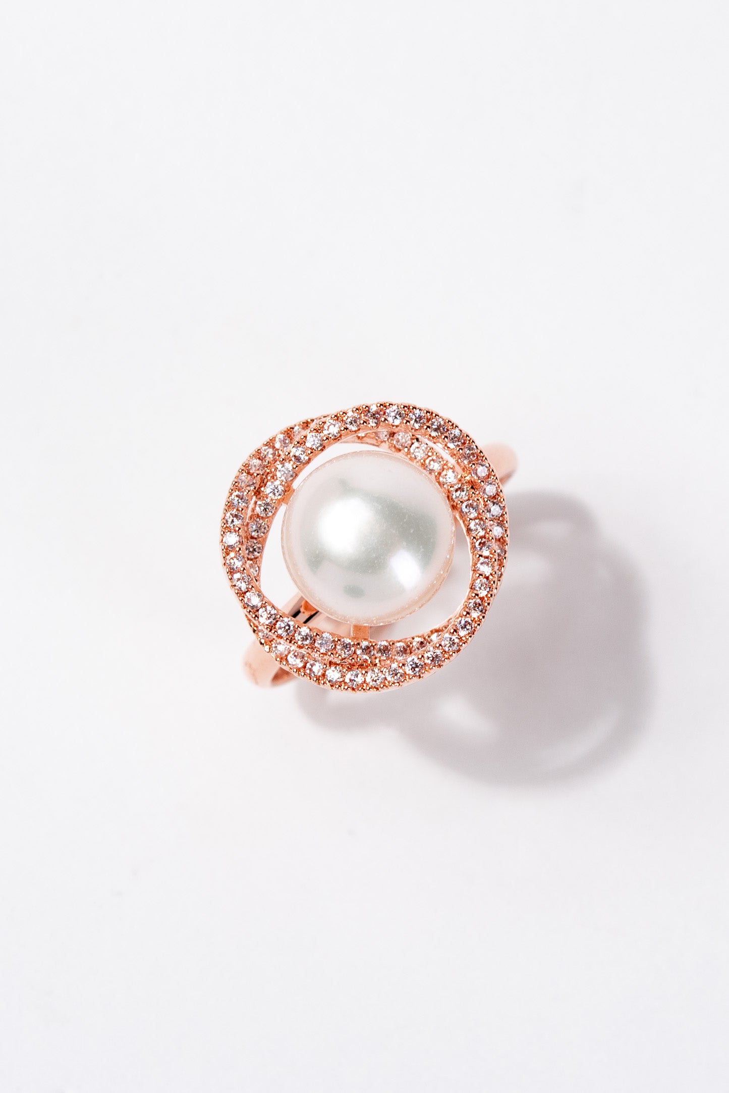 Georgia Solitaire Pearl Adjustable Ring