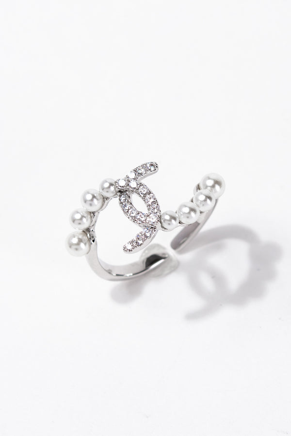 Annie Pearl Rhinestone Adjustable Ring