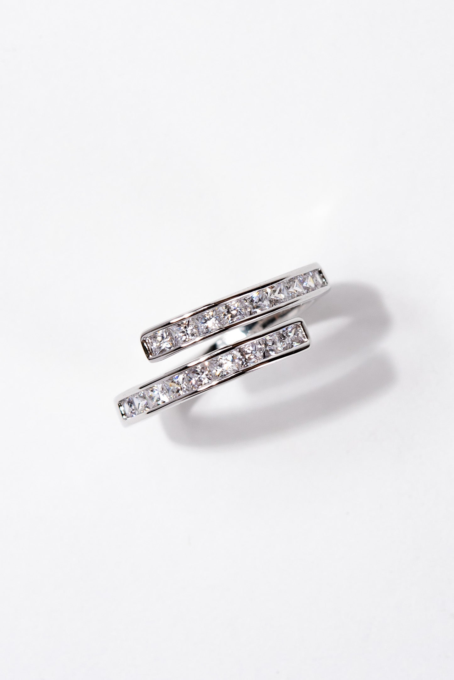 Emberly Double Row Rhinestone Adjustable Ring