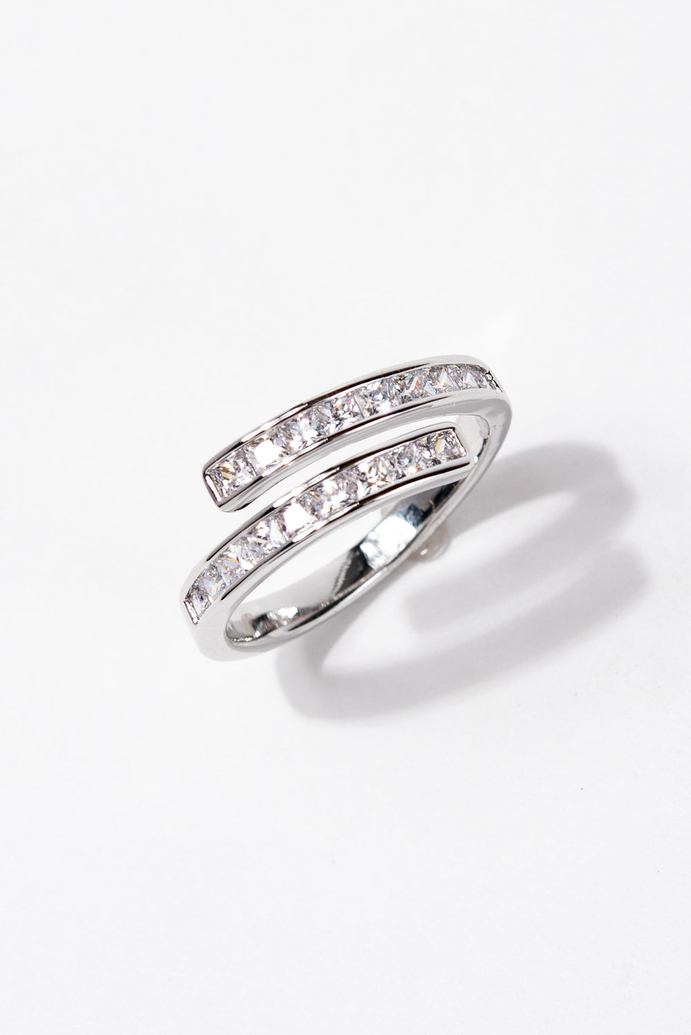 Emberly Double Row Rhinestone Adjustable Ring