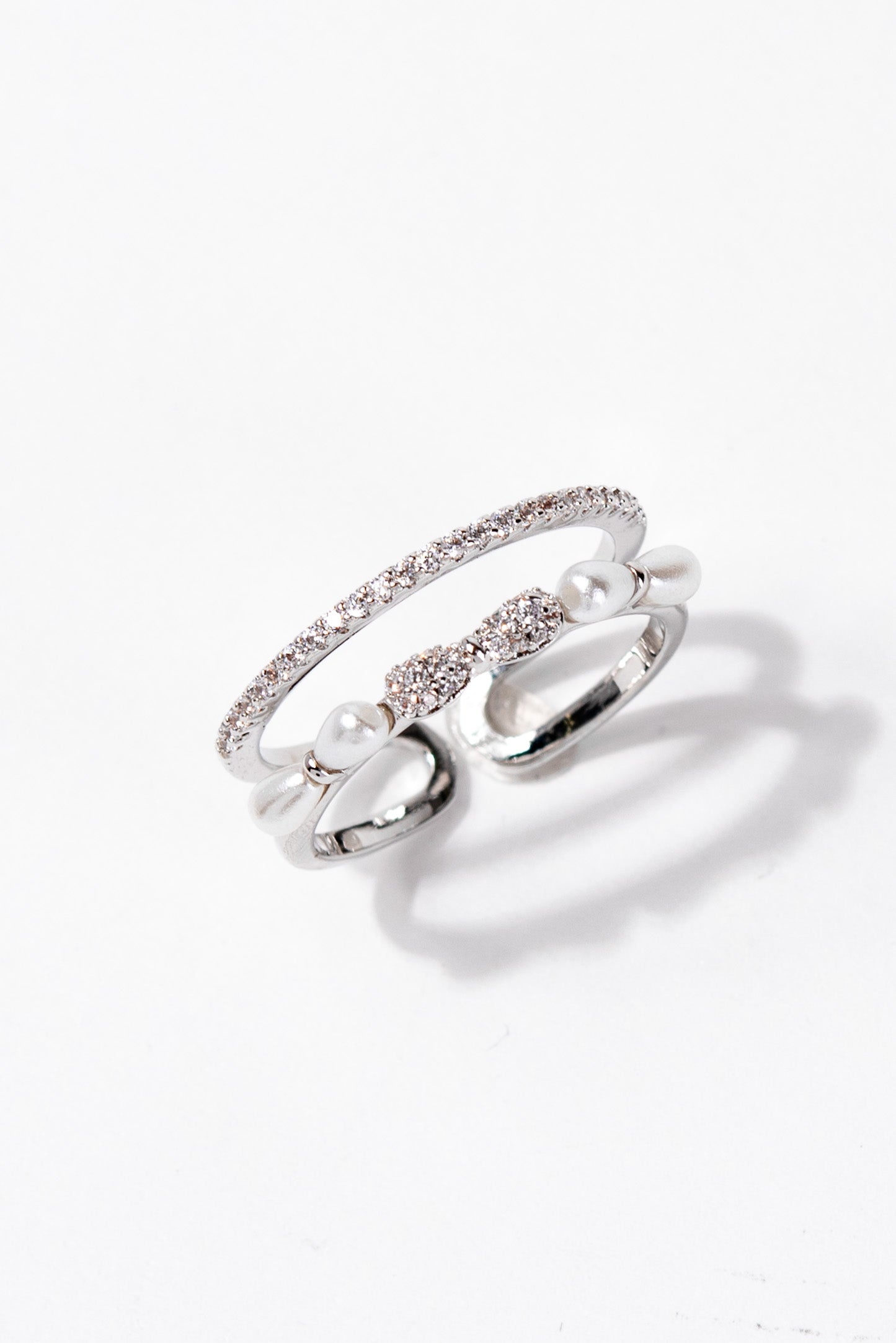 Isabelle Rhinestone Bow Adjustable Ring
