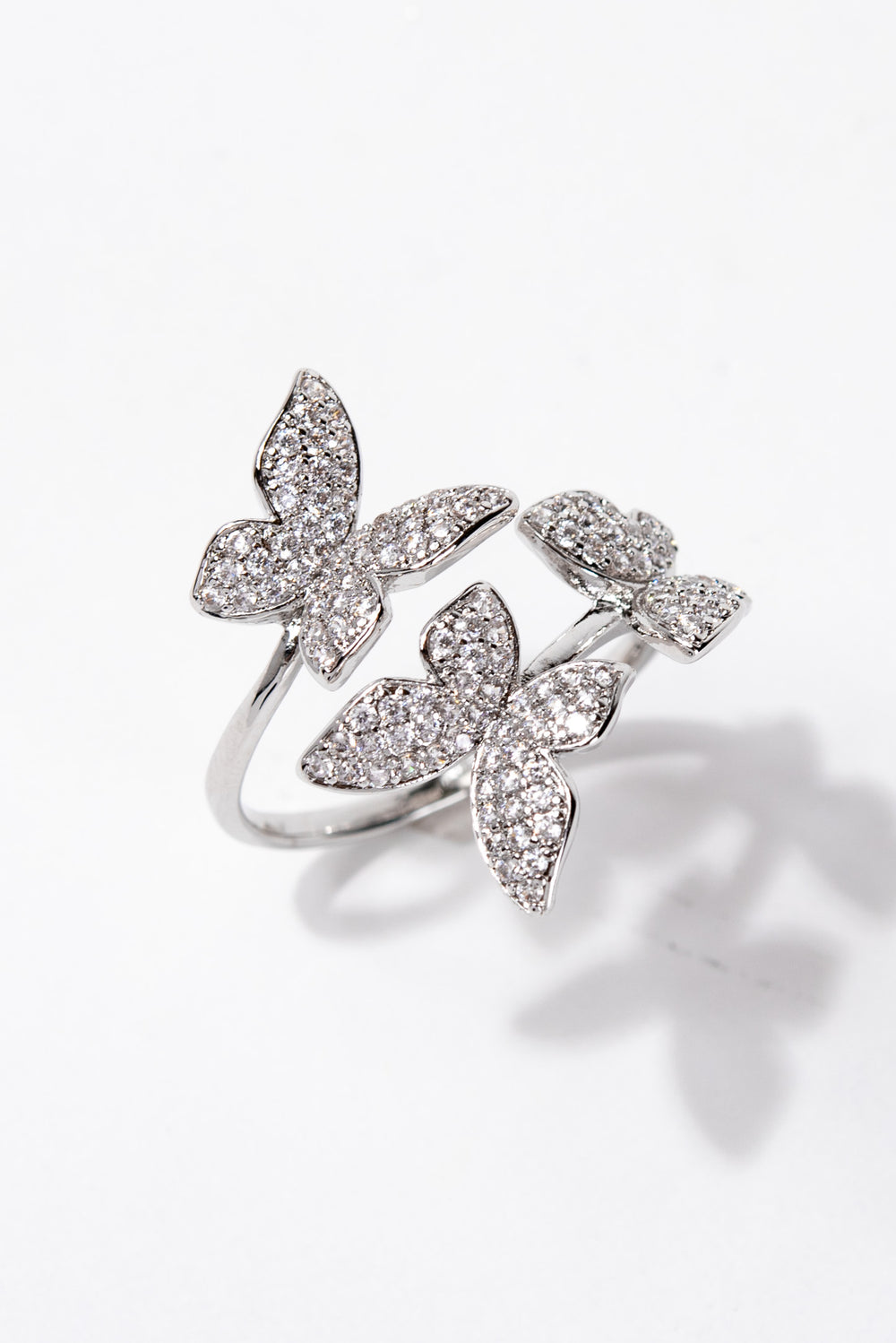 Juliette Butterfly Rhinestone Adjustable Ring