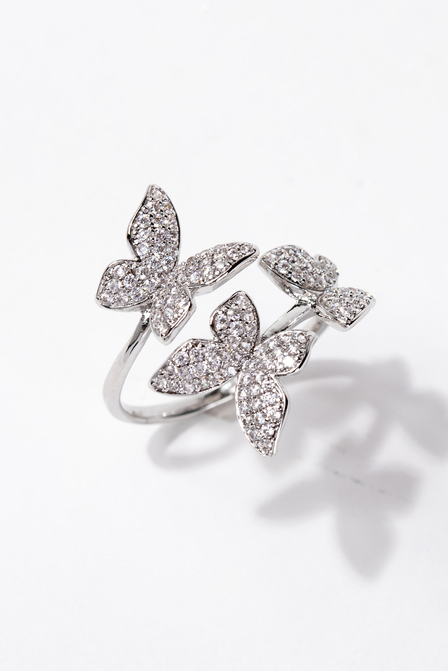 Juliette Butterfly Rhinestone Adjustable Ring