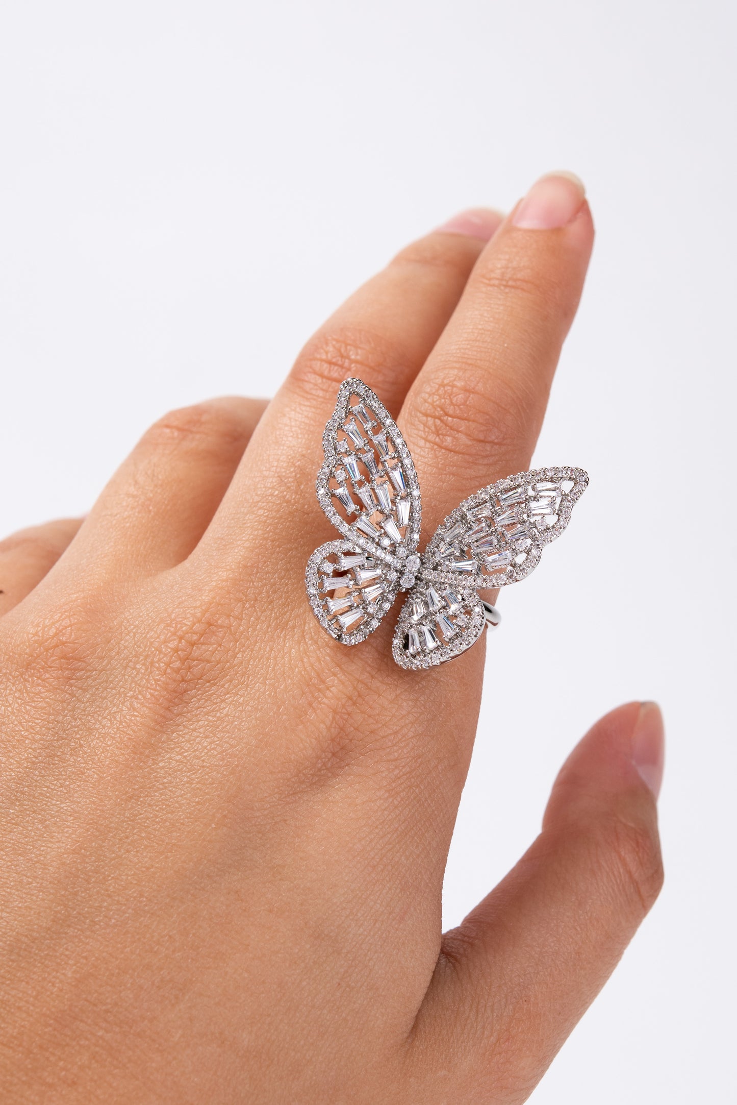 Marissa CZ Rhinestone Butterfly Ring