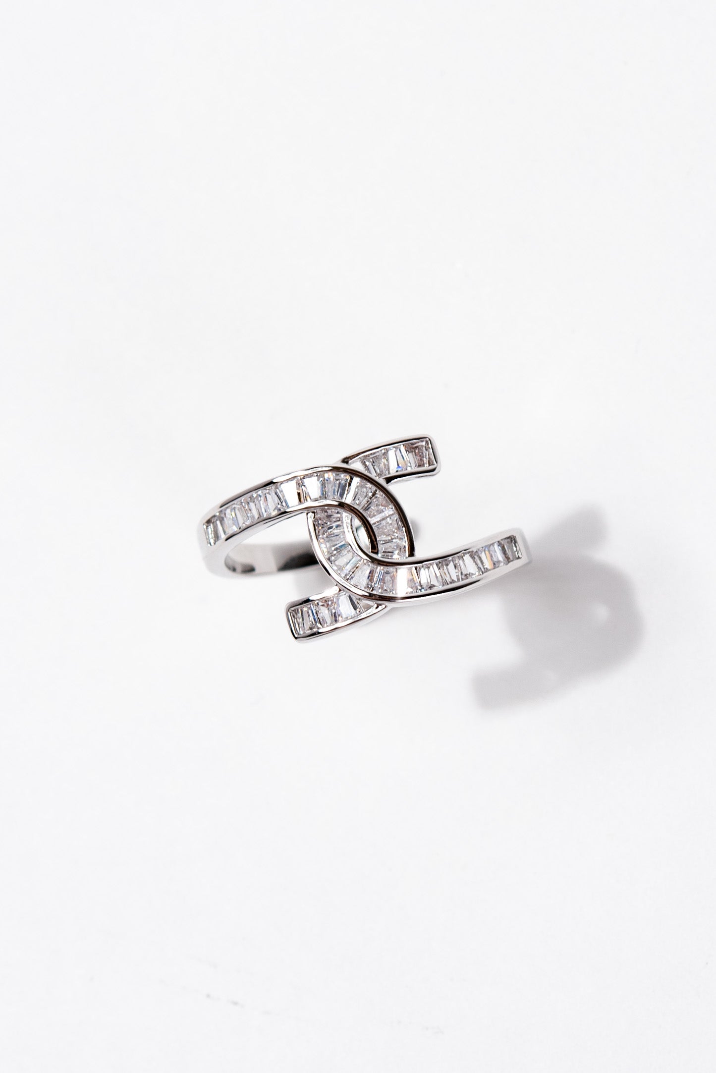 Zara Rhinestone Baguette Adjustable Ring