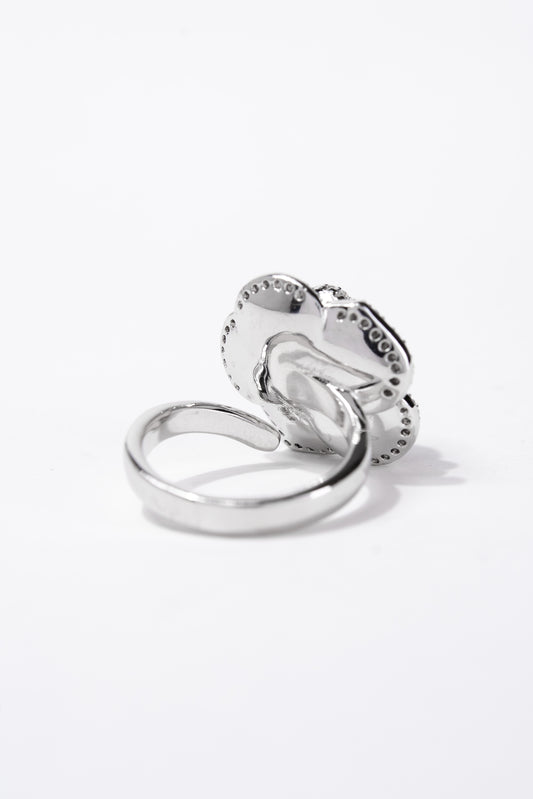 Jazmine CZ Pearl Rose Enamel Ring