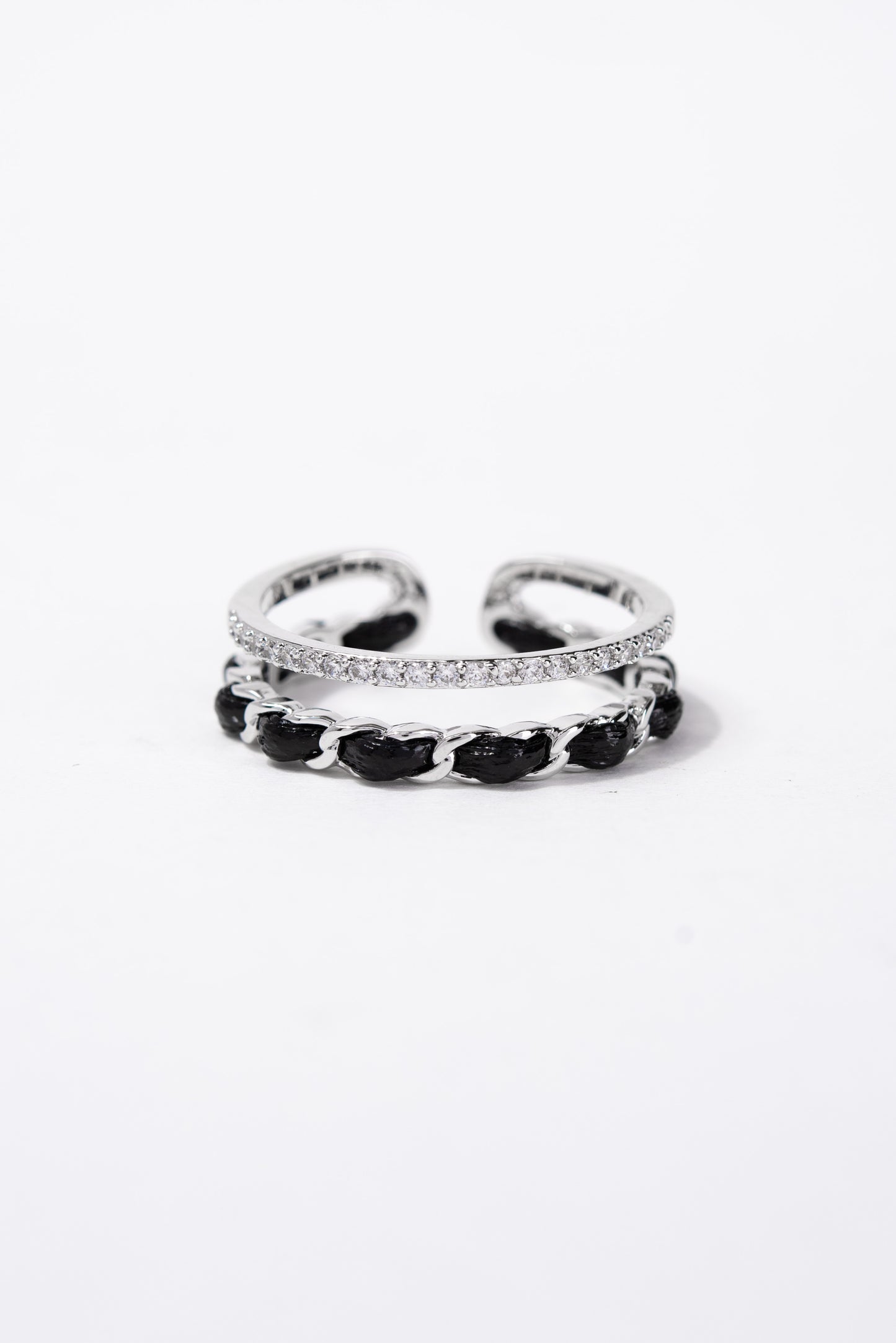 Jayda CZ Rope Rhinestone Cuff Ring
